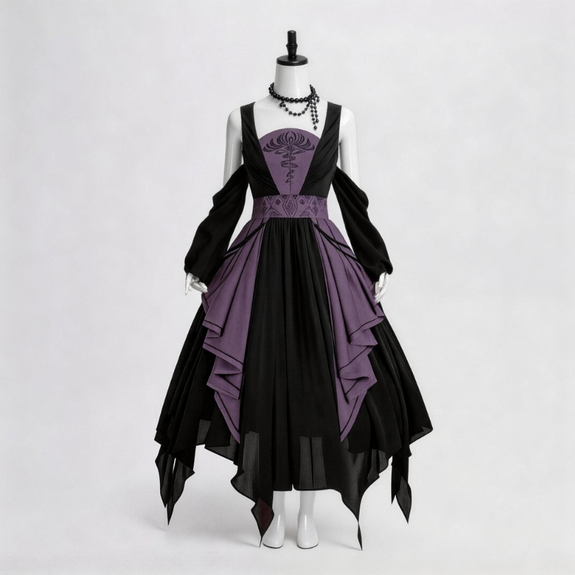 Ethnic Style Dresses - Saia de Fantasia de Bruxa Estilo
