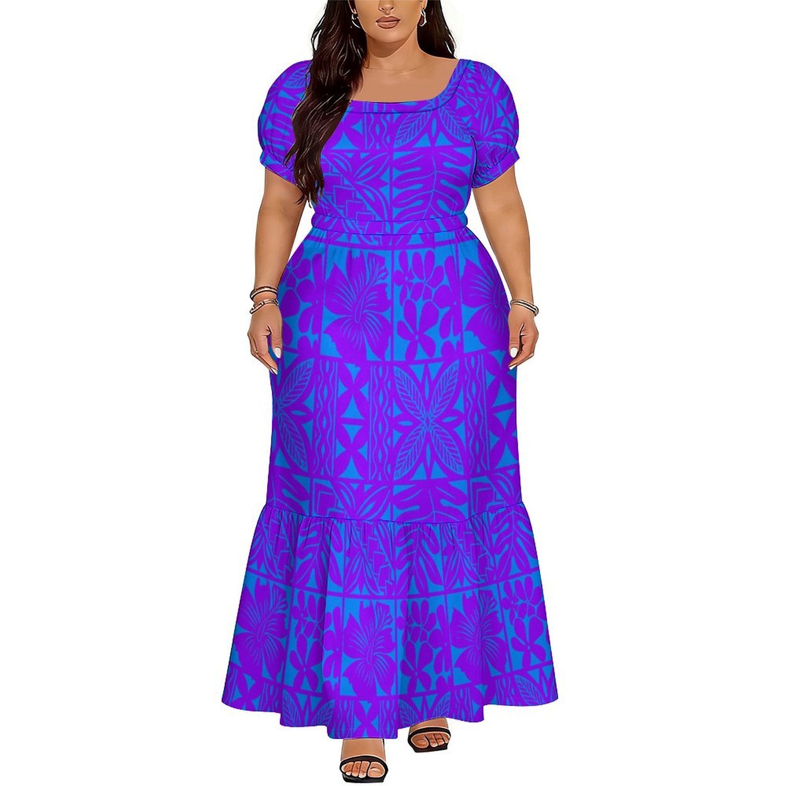 Ethnic Style Dresses - Vestido Longo Elegante com Decote em