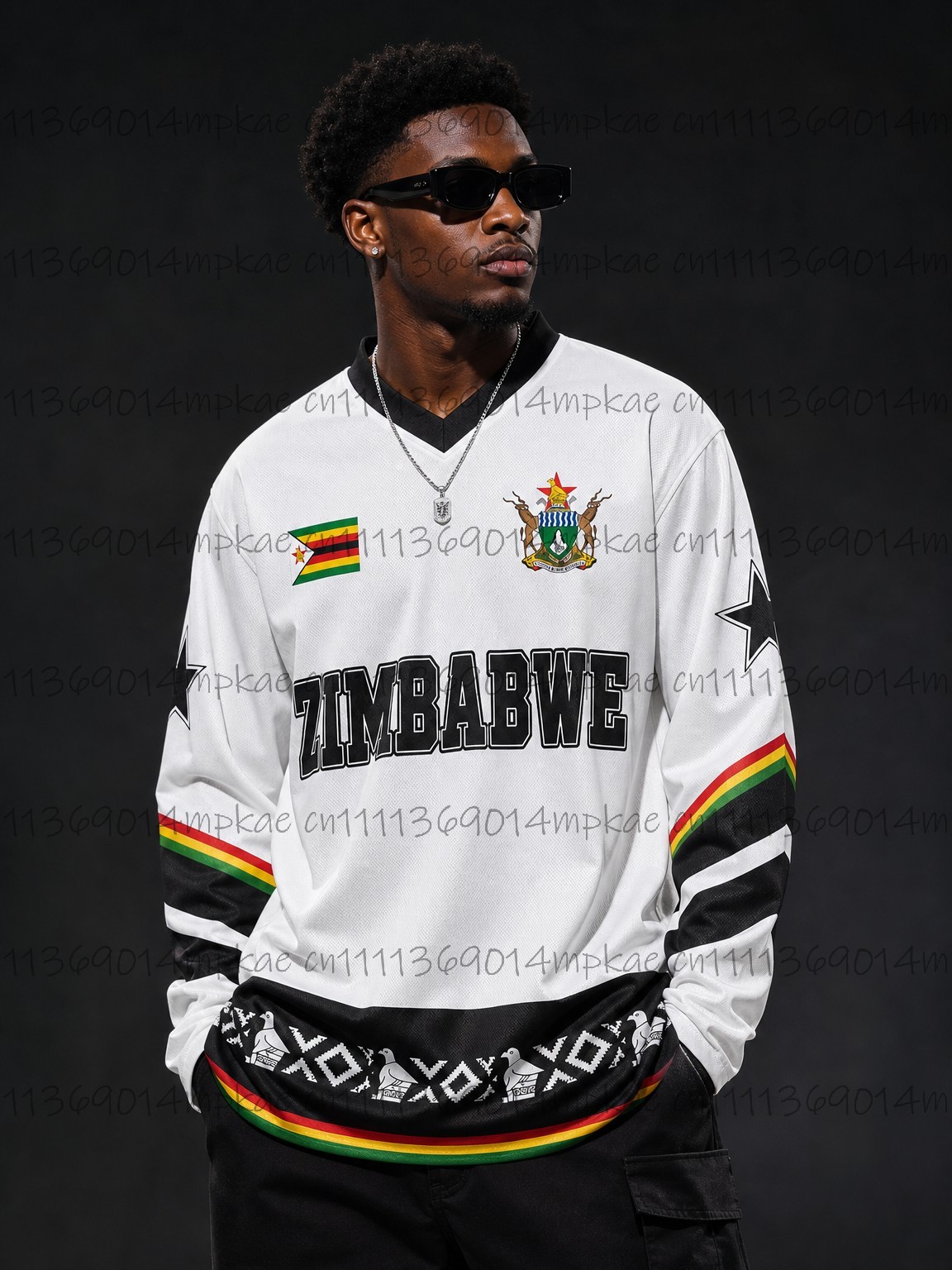 The Ethnic Fashion - Camiseta Masculina de Manga Longa com